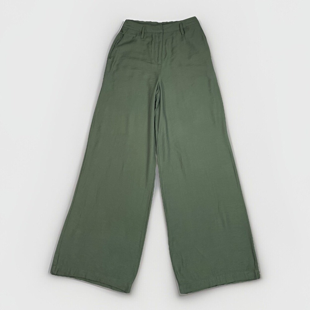 Maeve Wide Leg Trouser Viscose Blend High Rise Pants Pockets Size 0 Boho